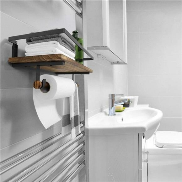 Floating Bathroom Shelves for Kitchen Coffee Bedroom Decor, Wood Wall Mounted - Picture 2 of 6